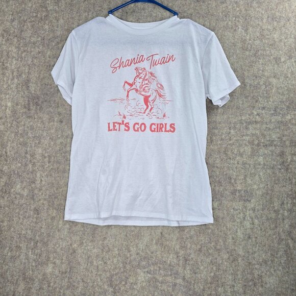 Shania Twain "Lets Go Girls" White Graphic T-Shirt Size L - Picture 1 of 5